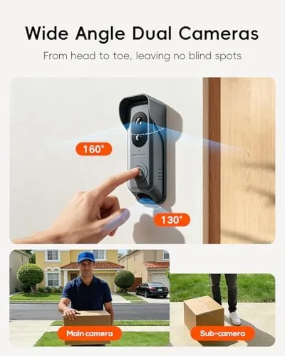 Close look at the WiFi Dual Cameras Video Doorbell with Monitor, Wireless Video Intercom build quality