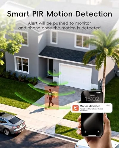 Another view of the WiFi Dual Cameras Video Doorbell with Monitor, Wireless Video Intercom