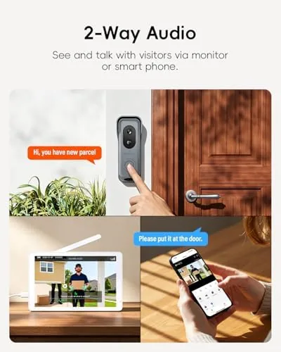 The WiFi Dual Cameras Video Doorbell with Monitor, Wireless Video Intercom compared in context