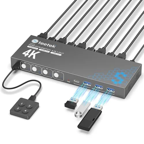 Overview of the Hearvo USB 3.0 HDMI KVM Switch for 4 Computers 1