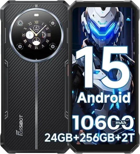Overview of the FOSSIBOT Rugged Smartphone Unlocked(2026), 24GB+256GB/2TB Android 15 Rugged Phone, 10600mAh