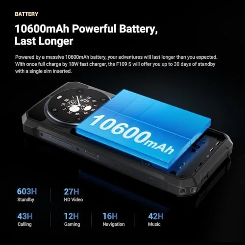 Close look at the FOSSIBOT Rugged Smartphone Unlocked(2026), 24GB+256GB/2TB Android 15 Rugged Phone, 10600mAh build quality