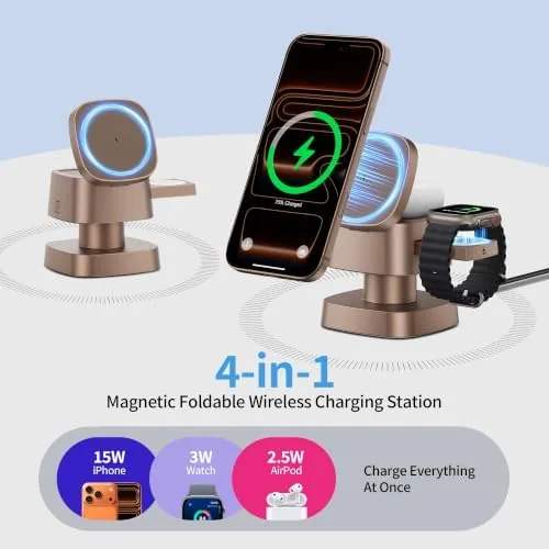 Close look at the 4 in 1 Magnetic Wireless Charging Station,15W Fast Charging with build quality