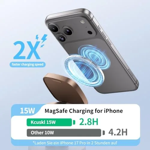 Detail shot of the 4 in 1 Magnetic Wireless Charging Station,15W Fast Charging with features