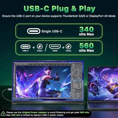 Close look at the Upperizon Portable Monitor 19 inch 4K UHD 3840X2160 125% sRGB build quality
