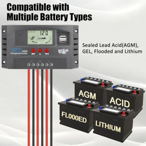 The 60A MPPT Solar Panel Charging Controller, 12V/24V Auto Solar Battery compared in context
