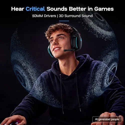 The headset showing the flip up boom microphone