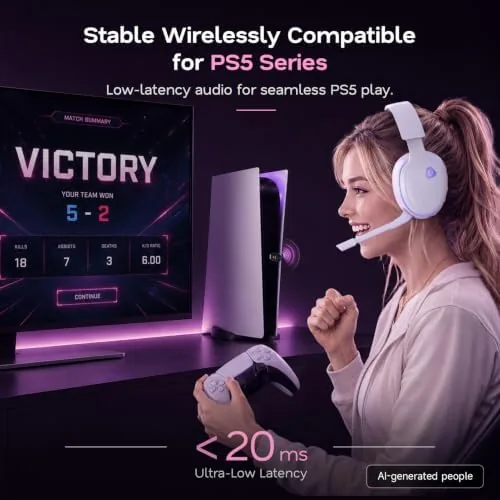 Close look at the AOC 2.4GHz Wireless Gaming Headset for PS5, PS4, PC, Switch build quality