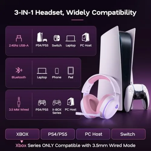The AOC 2.4GHz Wireless Gaming Headset for PS5, PS4, PC, Switch in real use