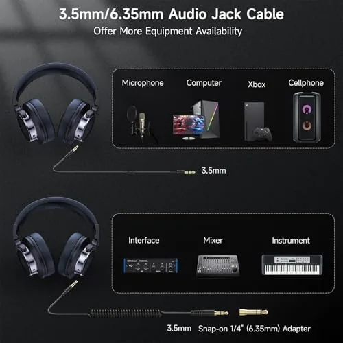 Another view of the Wired Headphones, Over Ear Headphones for Studio Monitor & Mixing