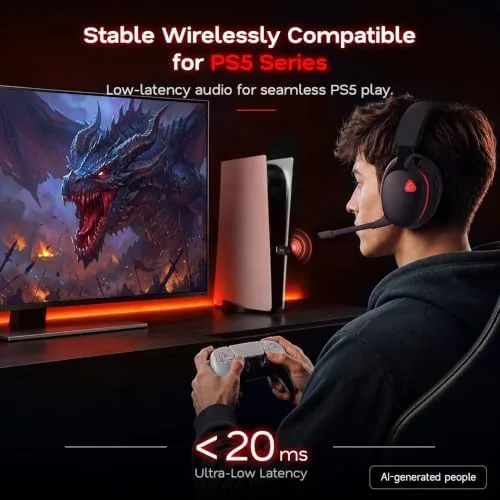 Close up of the red accent on the earcup