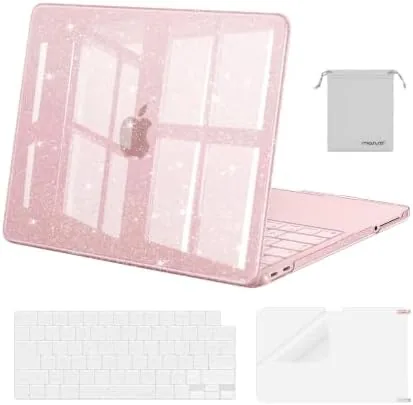 The MOSISO Sparkly Glitter Case Compatible with MacBook Neo Case 13 in real use