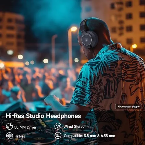 Close look at the Wired Headphones, Over Ear Headphones for Studio Monitor & Mixing build quality