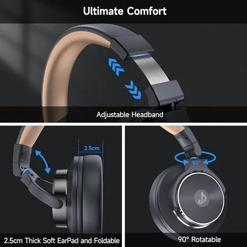 Detail shot of the Wired Headphones, Over Ear Headphones for Studio Monitor & Mixing features