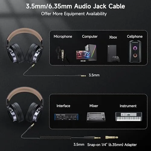 Another view of the Wired Headphones, Over Ear Headphones for Studio Monitor & Mixing
