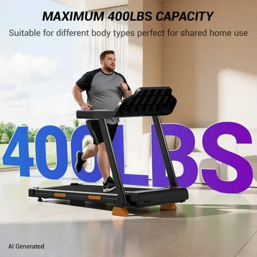 CURSOR treadmill next to a flat walking pad for size and feature comparison
