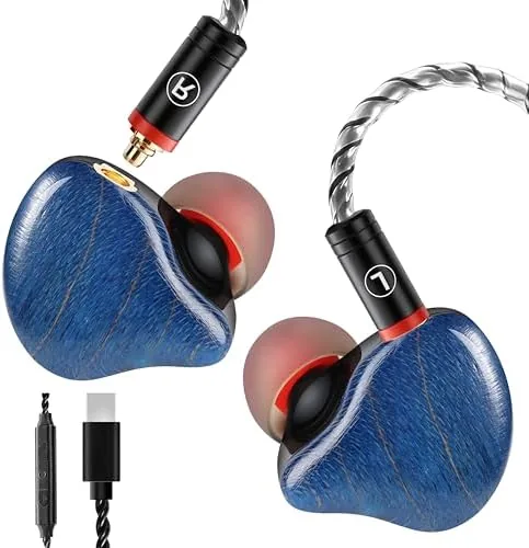 Overview of the in-Ear Monitor Wired Earphones with Tesla Dual Dynamic Drivers, 3.5mm