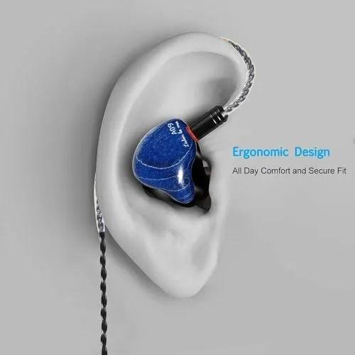 Close look at the in-Ear Monitor Wired Earphones with Tesla Dual Dynamic Drivers, 3.5mm build quality