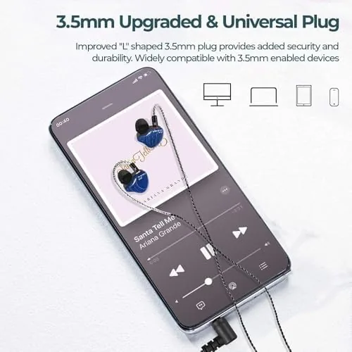 The in-Ear Monitor Wired Earphones with Tesla Dual Dynamic Drivers, 3.5mm compared in context
