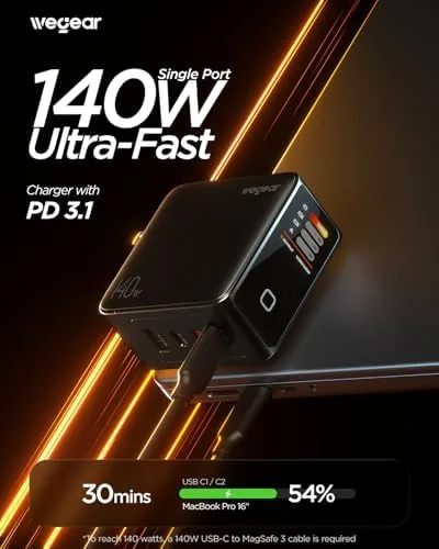 Close look at the 140W GaN USB C Charger Block, 4-Port PD3.1 Fast Wall build quality