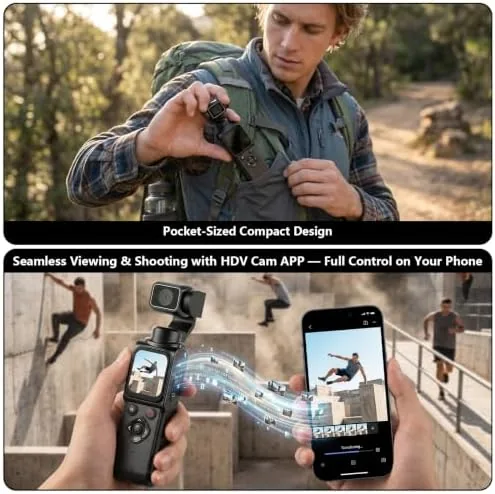The pocket camera next to a smartphone and a mirrorless <a href=