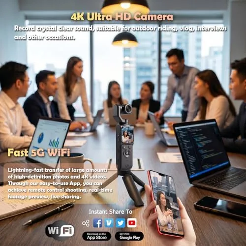 The 4K Vlogging Camera Pocket Cam with Face Tracking, 64GB Card in real use
