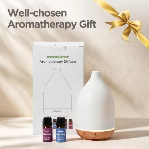 The InnoGear 150ml Ceramic Diffuser for Home & 6 Essential Oils in real use