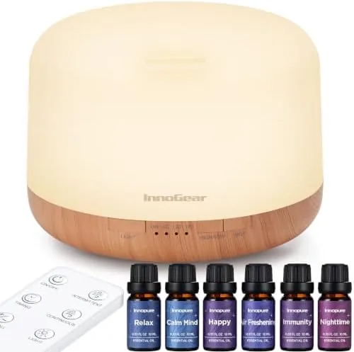 InnoGear 500ml Aromatherapy Diffuser for Home 6 Essential Oils Gift Set | Remote Control Review: Tested and Rated