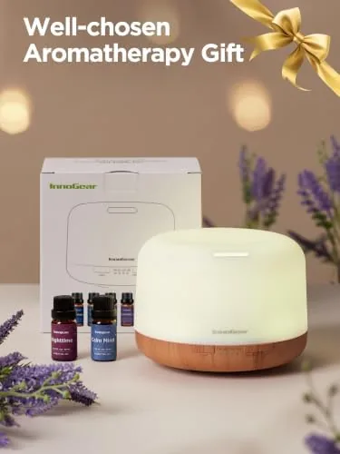 Close look at the InnoGear 500ml Aromatherapy Diffuser for Home 6 Essential Oils Gift build quality