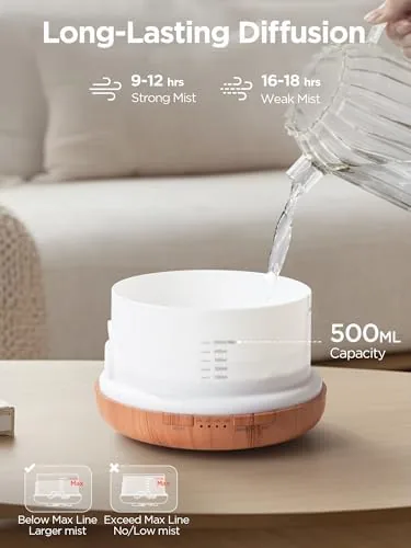 Another view of the InnoGear 500ml Aromatherapy Diffuser for Home 6 Essential Oils Gift