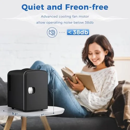 The Antarctic Star 4L/6 Can Portable Compact Refrigerator for Bedroom,Car,Office & compared in context