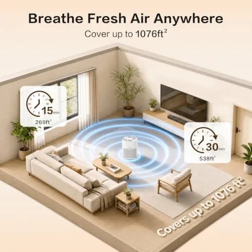 Close look at the Air Purifiers for Home Bedroom Desktop Quiet Small Air Cleaner build quality