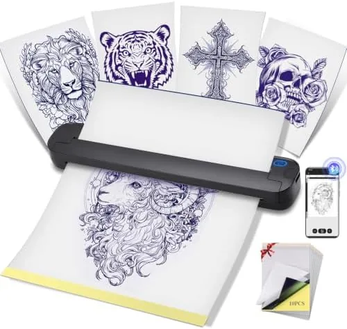 Portable Tattoo Stencil Printer, Bluetooth Thermal Transfer Printer | for Tattoo Artists & Beginners Review: Tested and Rated