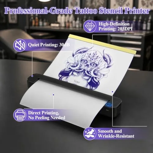 Detail shot of the Portable Tattoo Stencil Printer, Bluetooth Thermal Transfer Printer | for features