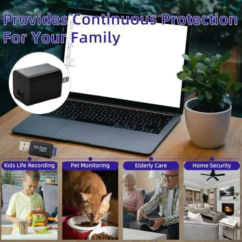 Another view of the HD 1080P USB Charger Hidden Camera, 64GB Spy Nanny Cam