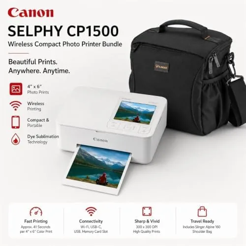 Close look at the Canon SELPHY CP1500 Wireless Printer with KP-108IN Ink, Paper & build quality