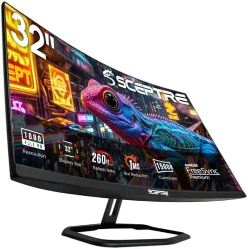 New! Sceptre Curved 32 inch Prime Gaming Monitor 1080p 1500R 110% sRGB HDMI X2 Review: Tested and Rated