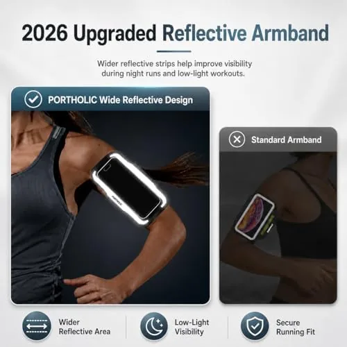 Close up of the armband showing the clear touch window and the earphone pouch