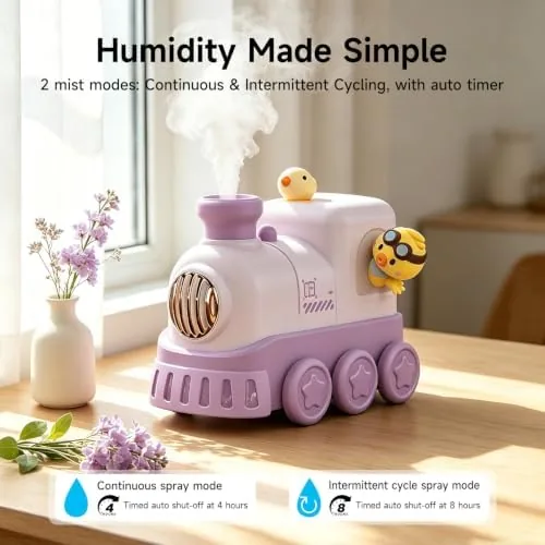 Close look at the JOSTART Cute Train Humidifier, 300ml Portable USB Desktop, (Soft Purple) build quality