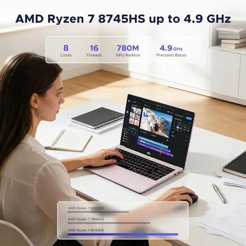 Close look at the NIMO 15.6 Light Gaming-Creator-Laptop, 8-Core AMD R7-8745HS 16GB RAM 1TB build quality