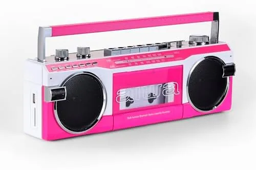 Overview of the aiwa Streetjam Retro Boombox Cassette Player & Recorder, Bluetooth 5.3