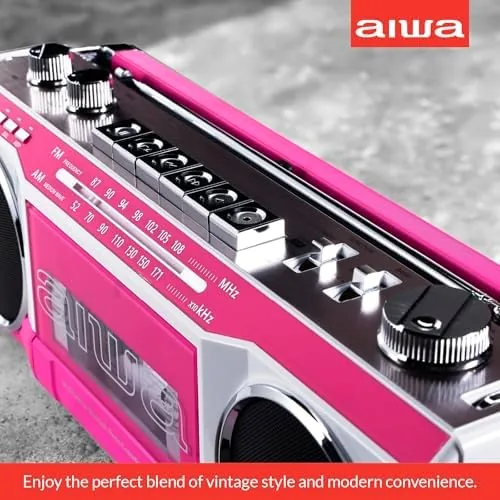 The aiwa Streetjam Retro Boombox Cassette Player & Recorder, Bluetooth 5.3 in real use
