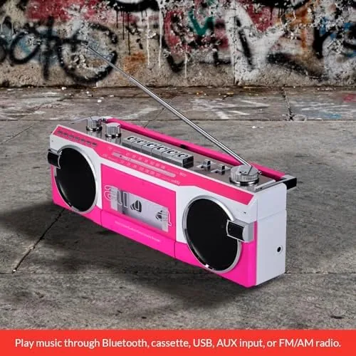 The aiwa Streetjam Retro Boombox Cassette Player & Recorder, Bluetooth 5.3 compared in context