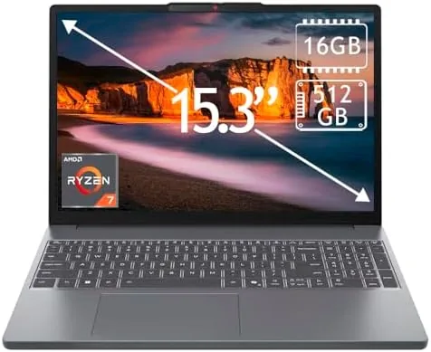 Overview of the Lenovo IdeaPad Slim 3 15.3" 2K Touchscreen Laptop, AMD Ryzen
