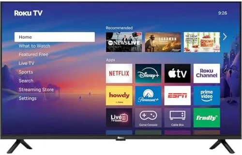 The back of the Roku TV showing the HDMI and power connections
