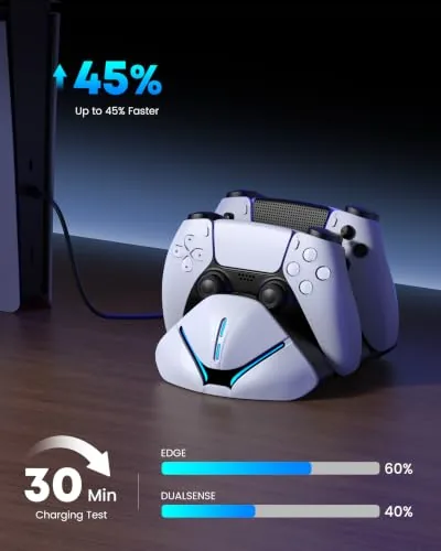 Charging two controllers simultaneously on the station during a gaming break