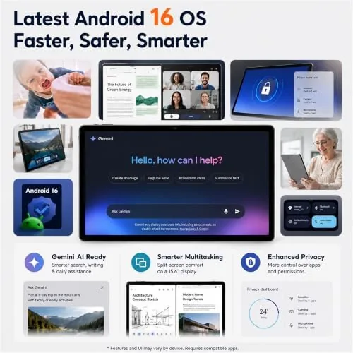 Close look at the 15.6 Inch Tablet, Android 16, Widevine L1, FHD IPS Display build quality