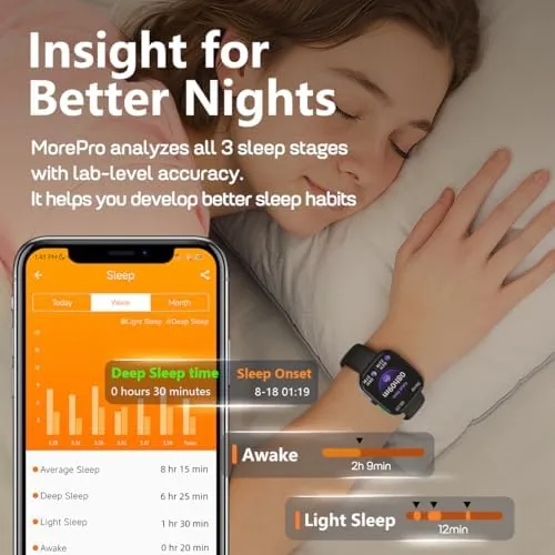Another view of the MorePro Smart Watch (Answer/Make Call), 1.83" Health Fitness Watch with