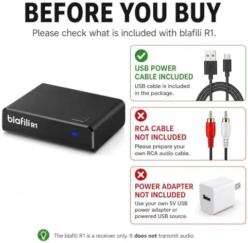 The R1 Bluetooth Receiver for Home Stereo with RCA Line Out in real use