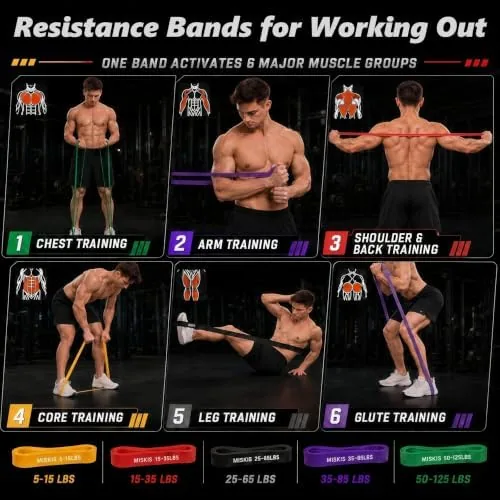 Another view of the Resistance Bands for Working Out, 5-Level Pull Up Assistance Bands
